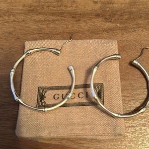 GUCCI, Women’s silver bamboo hoop earrings